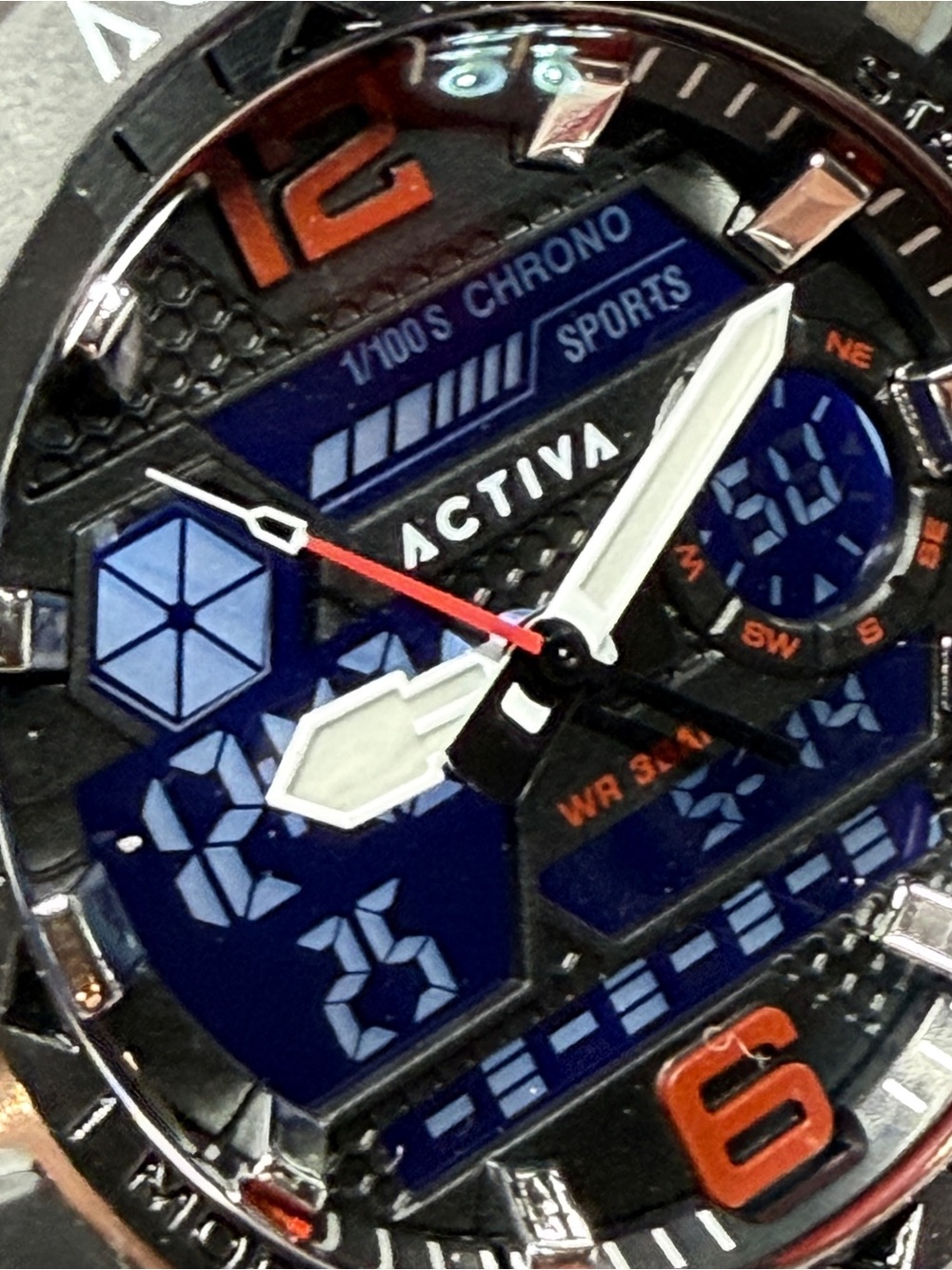 ACTIVA x Invicta Men's Red and Black Dual Time Sports Watch 49mm